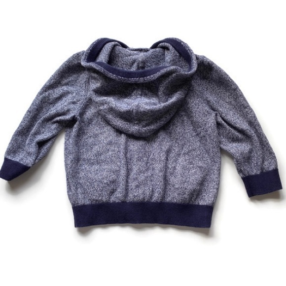 3 pieces Gap Blue Hoodie, DKNY Blue Fuzzy Vest, Blue H&M pants 18m - Picture 3 of 11